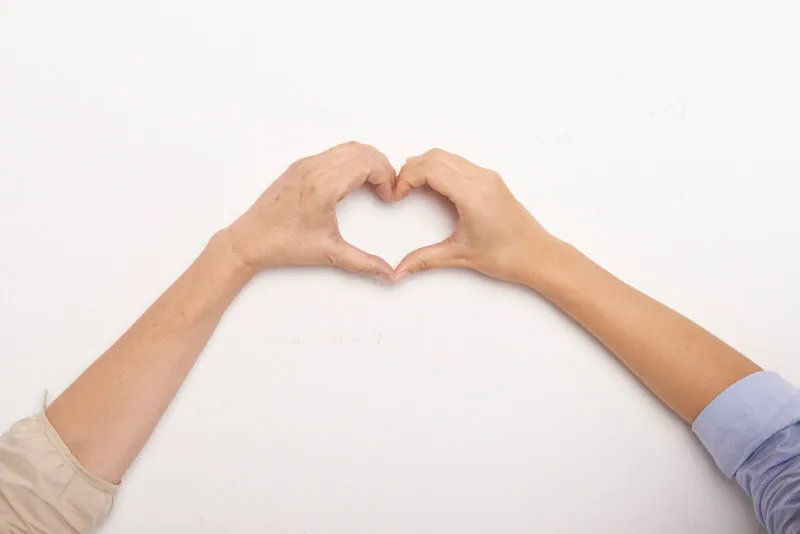 Hands forms heart shape