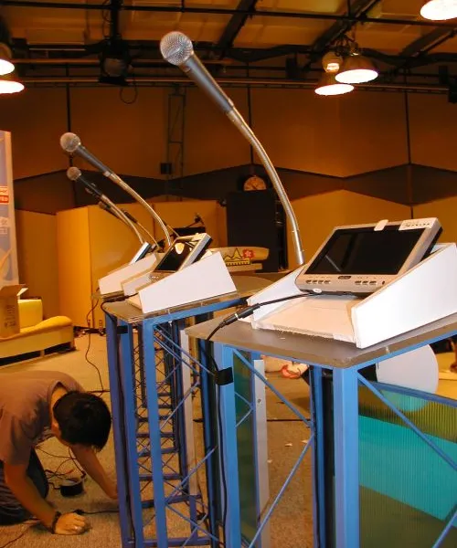 Setting up - 2004 legislative forum @ RTHK Broadcast House, Broadcasting Drive