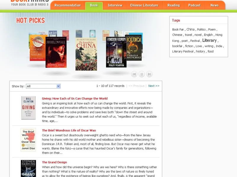 RTHK 3 Bookmarks - Book Page