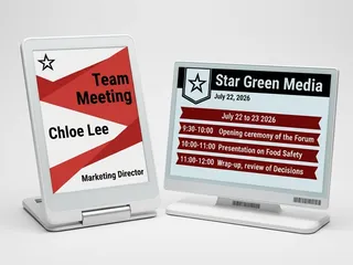 E-ink displays for room booking and event schedules