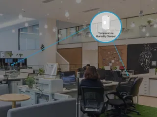 Temperature and humidity sensor monitoring in a workplace